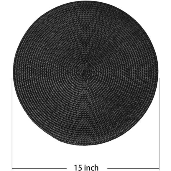 Round Braided Placemats 15 Inch Round Table Mats for Dining Tables - Picture 3 of 7